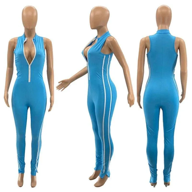 Blue Rompers Womens Jumpsuit Club Outfits for Woman Fashion