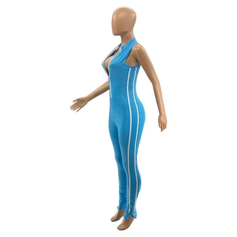 Blue Rompers Womens Jumpsuit Club Outfits for Woman Fashion