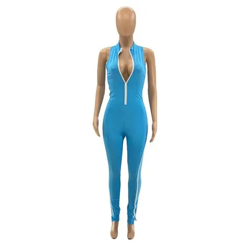Blue Rompers Womens Jumpsuit Club Outfits for Woman Fashion