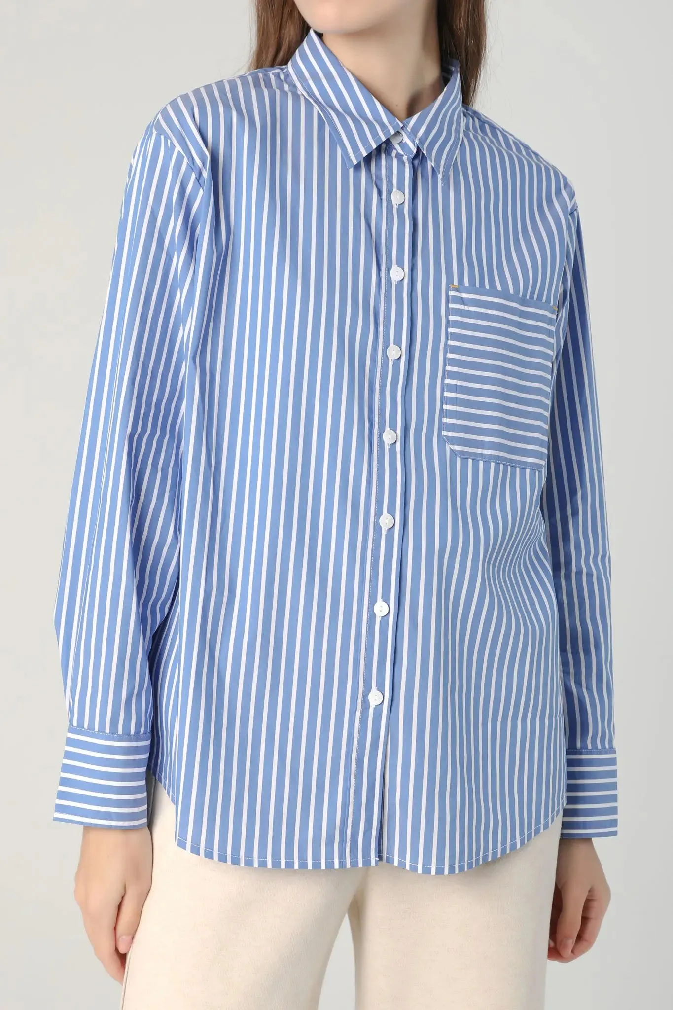 Blue Striped Button Down Shirt