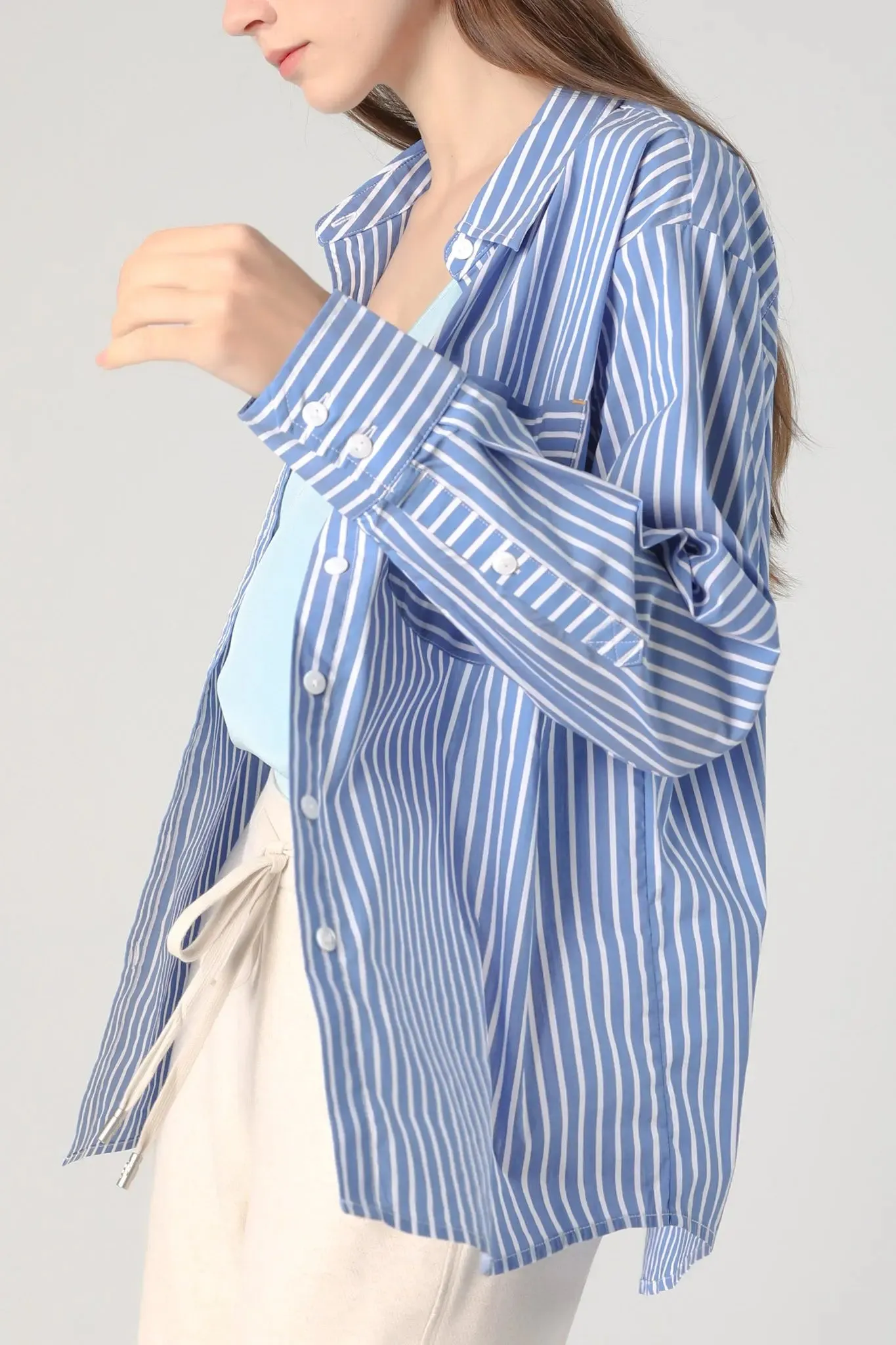 Blue Striped Button Down Shirt