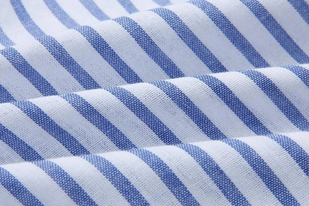 Blue Striped Casual Romper