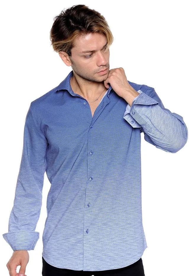 Blue Tonal Fade Sport Shirt