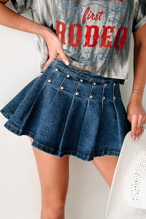 Boastful Generation Gatlin Pleated Mini Skirt (Denim) Boastful Generation Gatlin Pleated Mini Skirt (Denim)