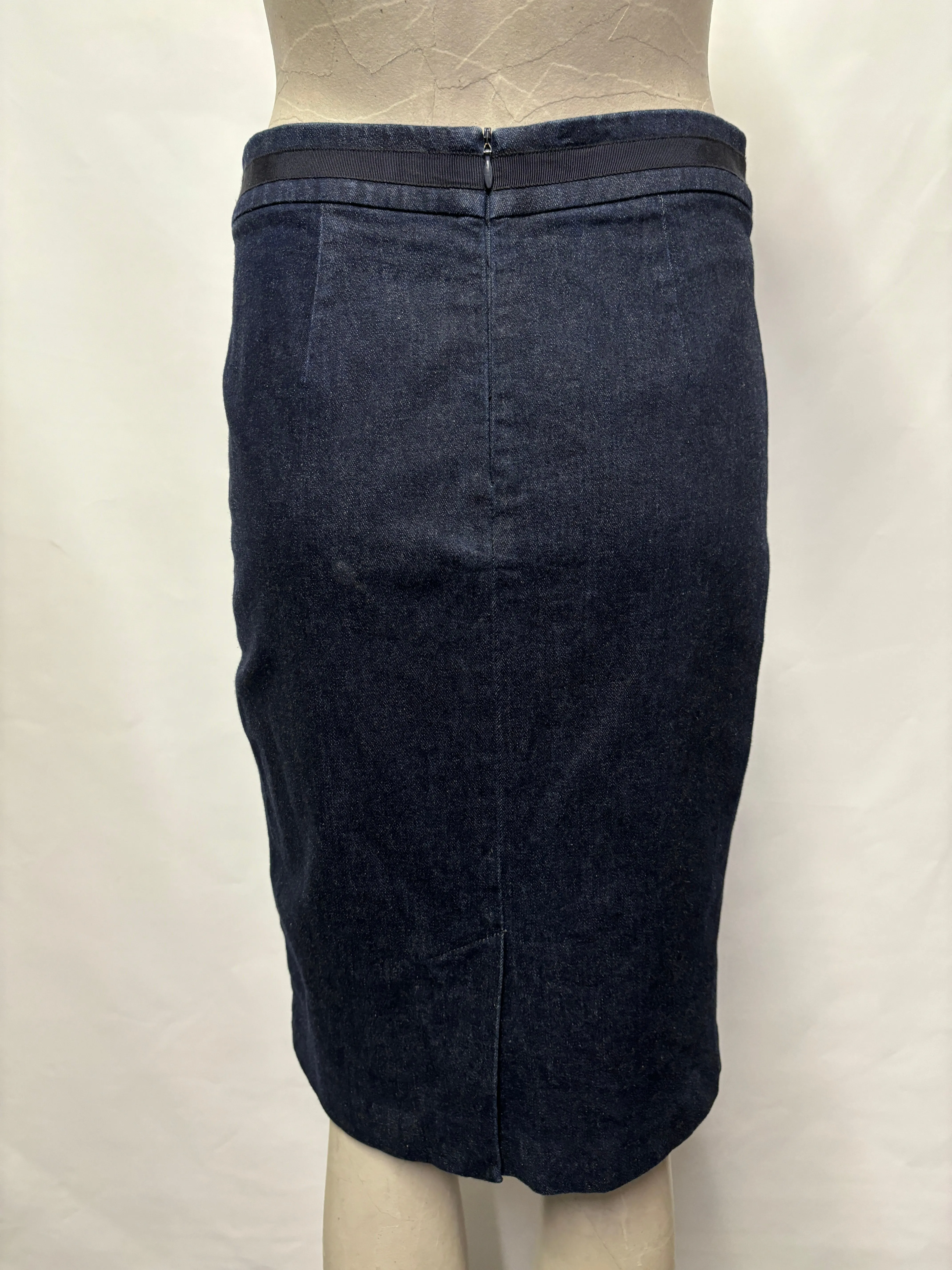 Boden Navy Denim Pencil Skirt Size 8