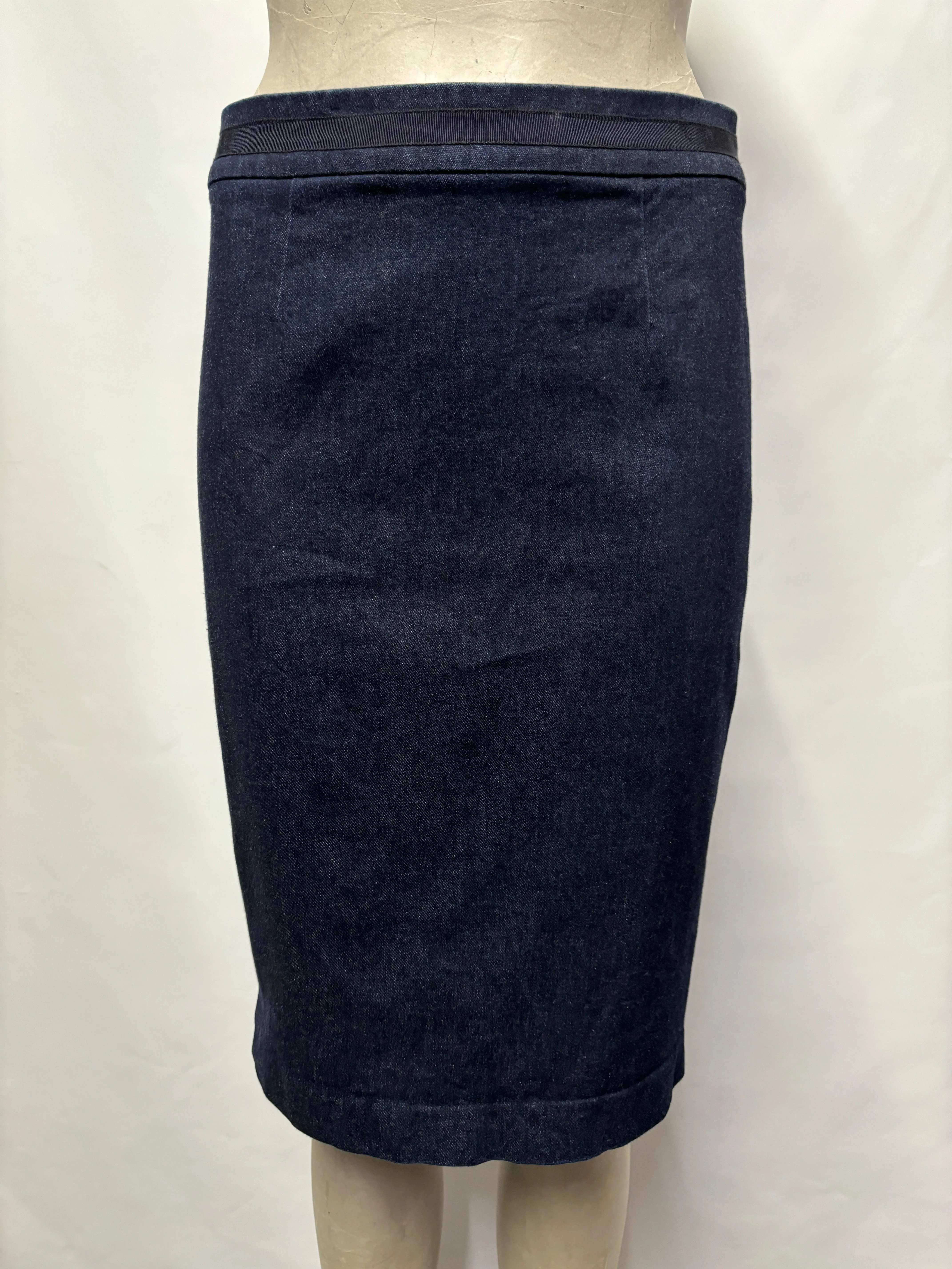 Boden Navy Denim Pencil Skirt Size 8