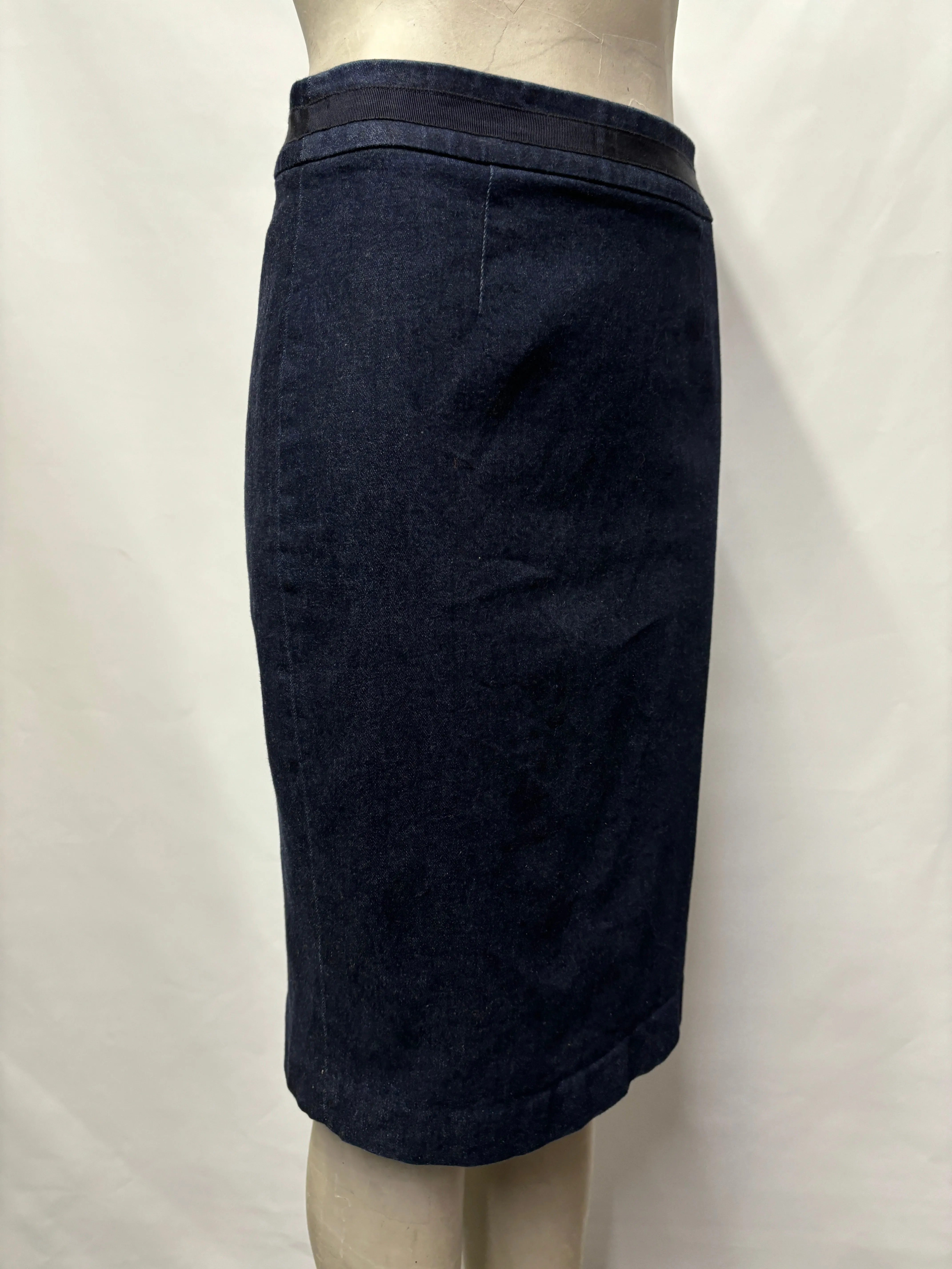 Boden Navy Denim Pencil Skirt Size 8