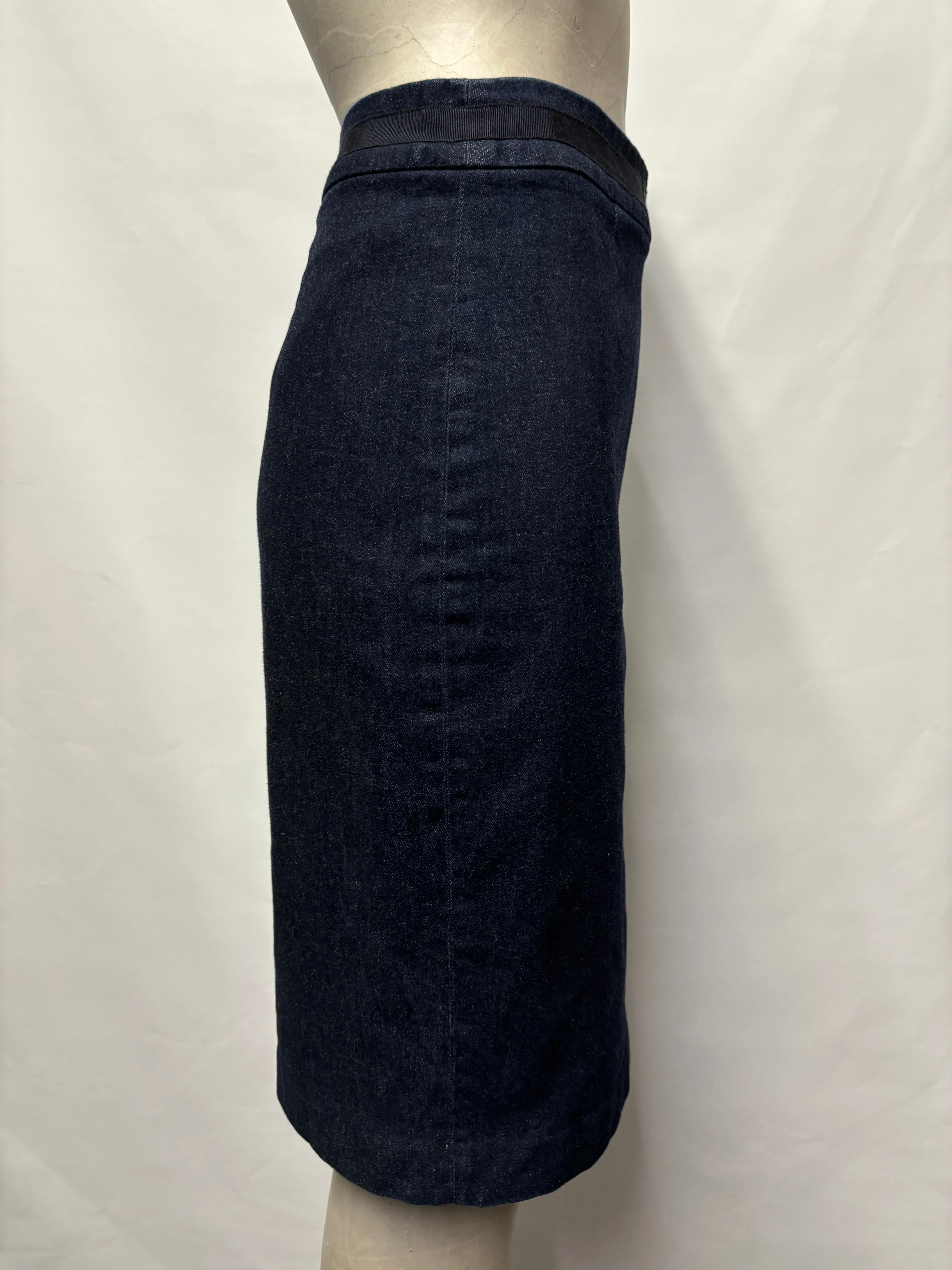 Boden Navy Denim Pencil Skirt Size 8