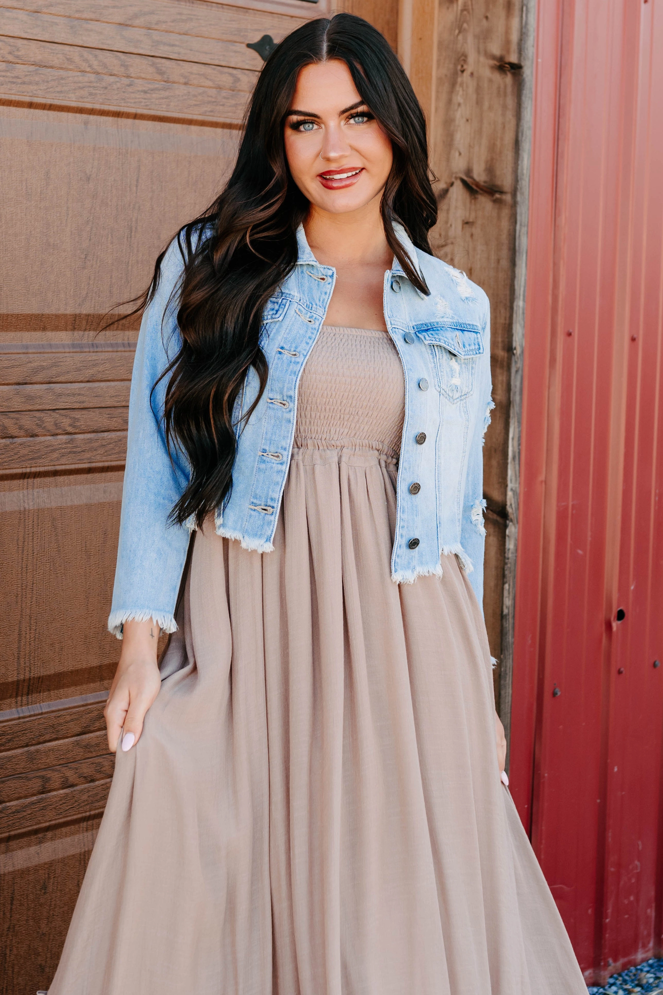 Bold By Nature Cello Distressed Denim Jacket (Light)