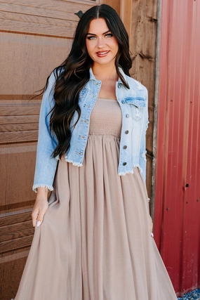 Bold By Nature Cello Distressed Denim Jacket (Light) Bold By Nature Cello Distressed Denim Jacket (Light)