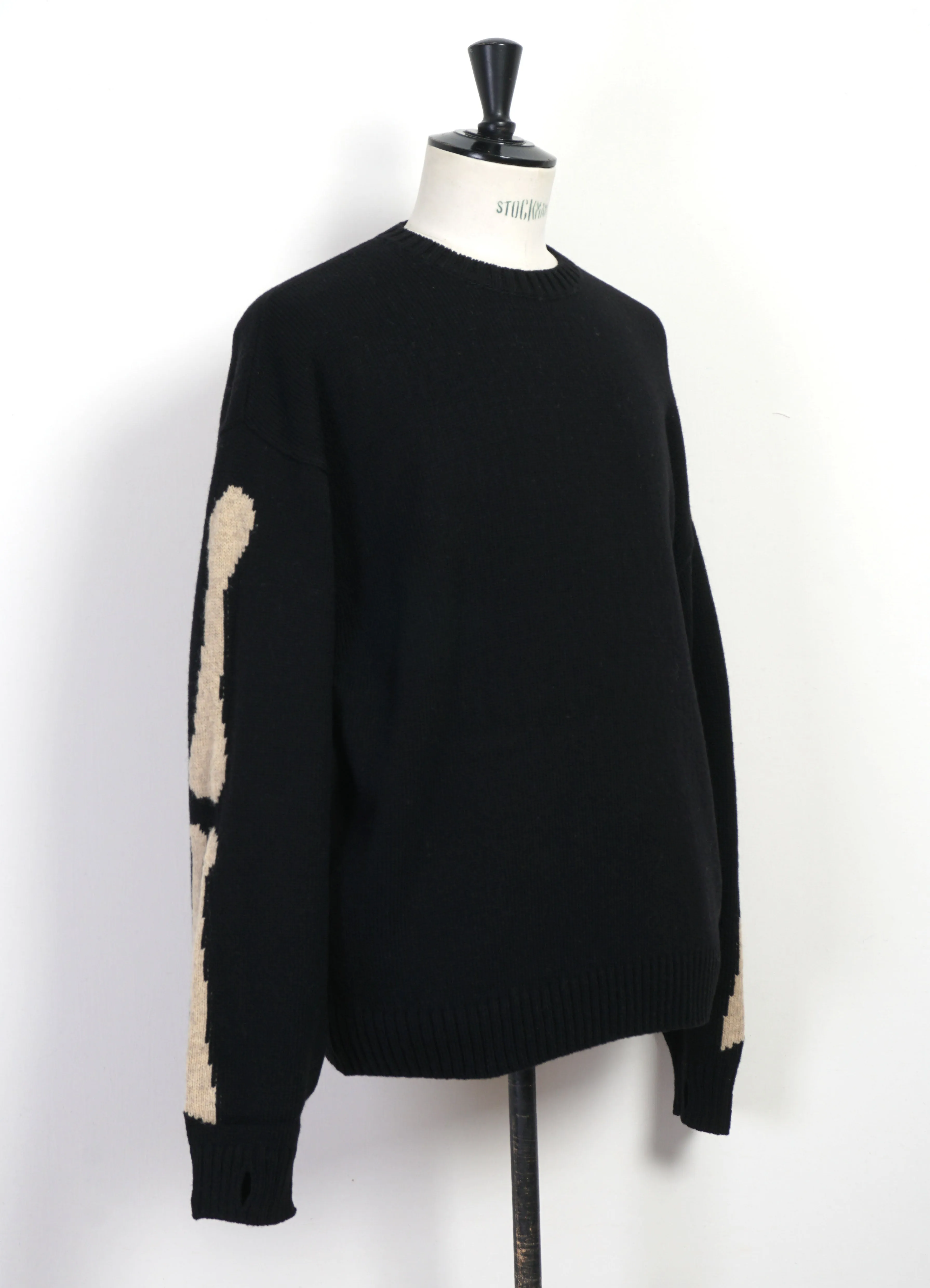 BONE | 5G Wool Crew Sweater | Black