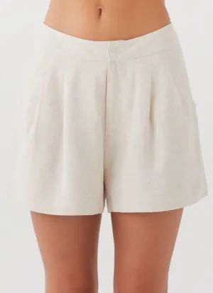 Born For Bordeaux Linen Shorts - Oatmeal Born For Bordeaux Linen Shorts - Oatmeal