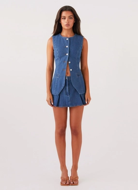 Born For Bordeaux Denim Vest - Indigo Born For Bordeaux Denim Vest - Indigo