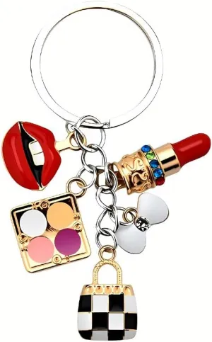 Bow Keychain for Purse Car Keys Chain Lipstick Lip Keychain for Women Daughter Granddaughter Birthday Gifts for Friend Bag Charms Keychains for Handbag Charm for Purse Backpack Accessories