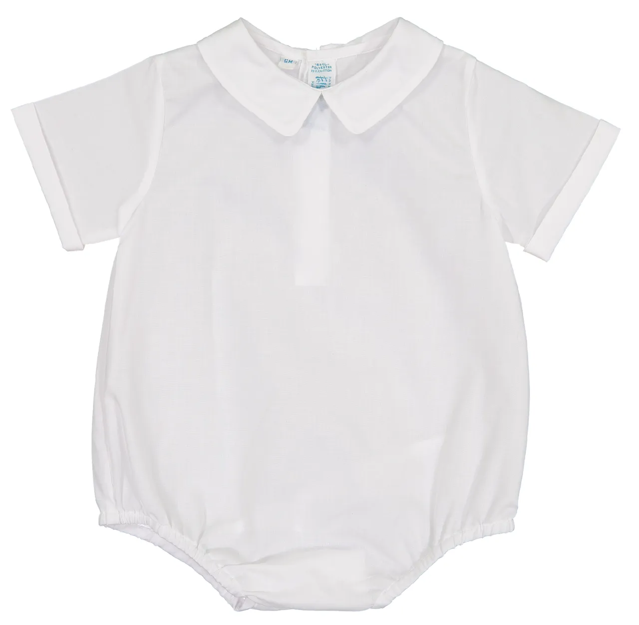 Boys White Pointed Collar Onesie