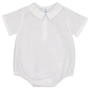 Boys White Pointed Collar Onesie