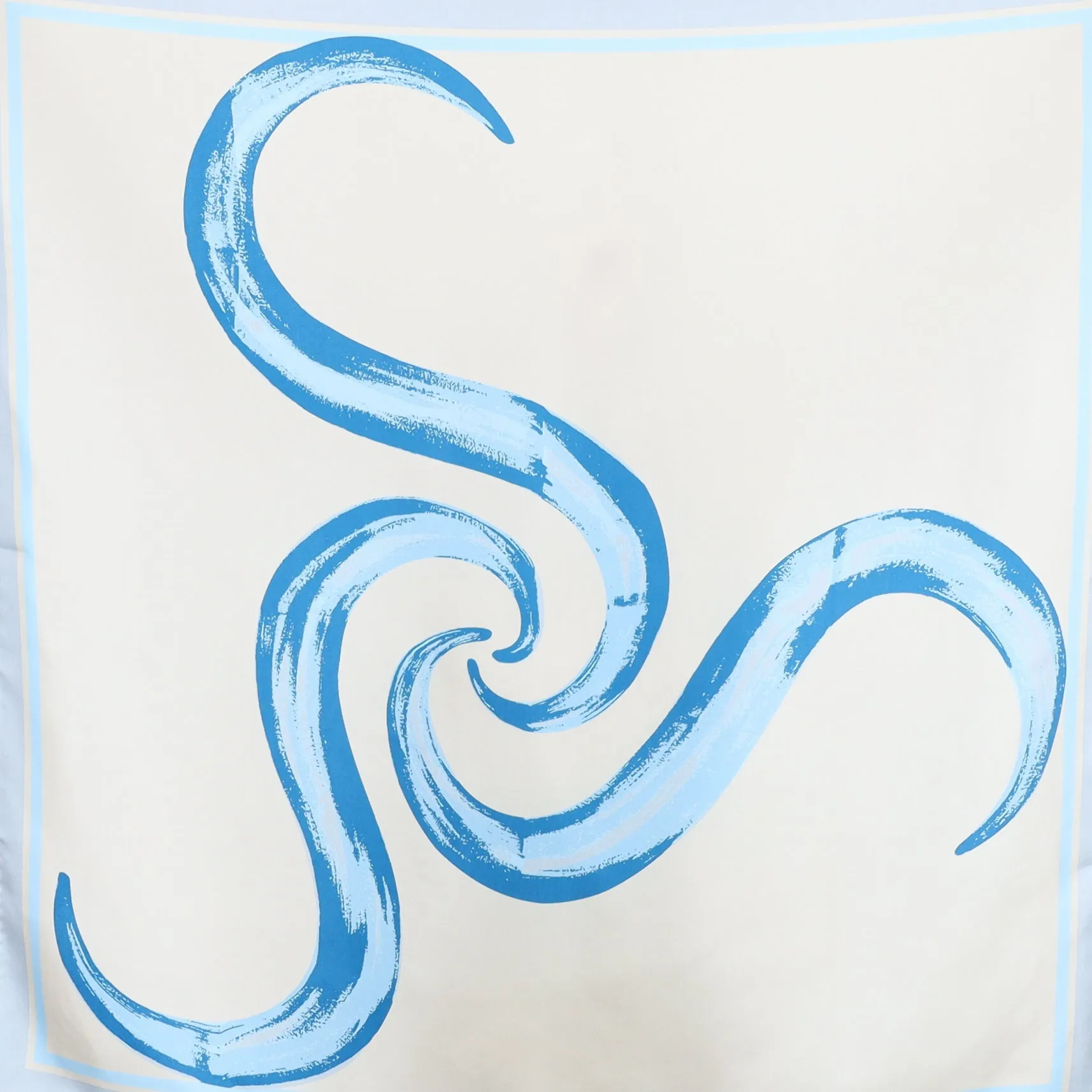Brand New Blue Swirl Silk Scarf