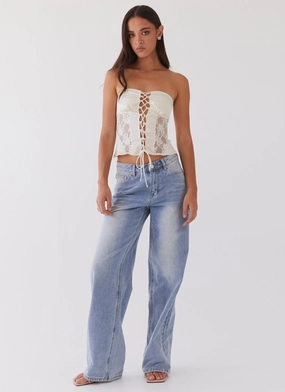 Brandi Lace Up Top - Antique Brandi Lace Up Top - Antique