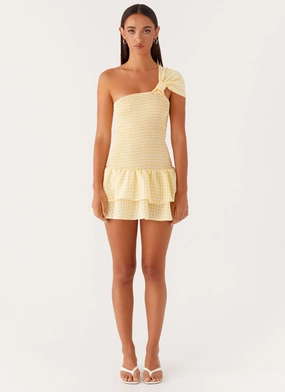 Brandy Mini Dress - Yellow Gingham Brandy Mini Dress - Yellow Gingham