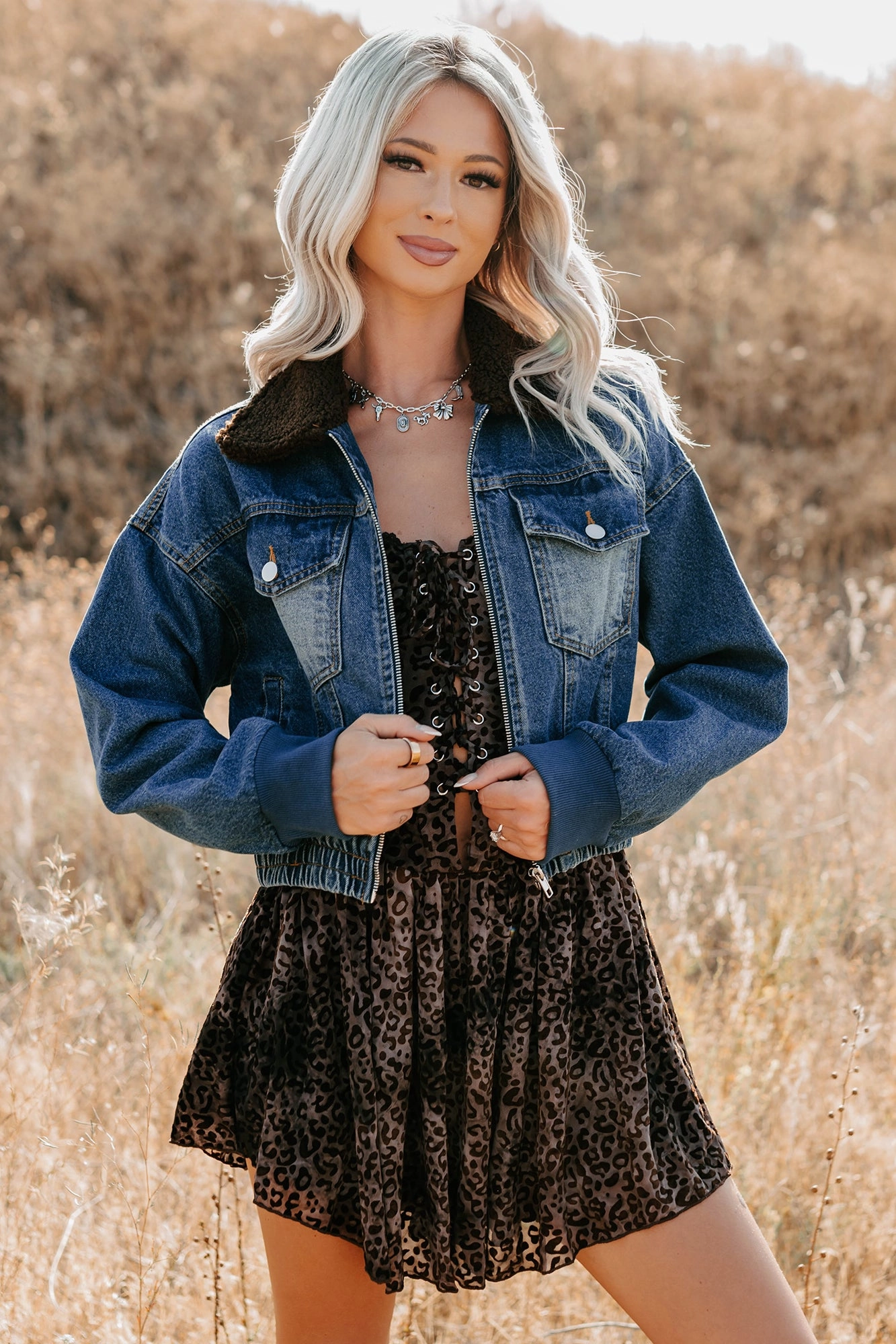 Breaking The Quiet Sherpa Collared Jacket (Denim)