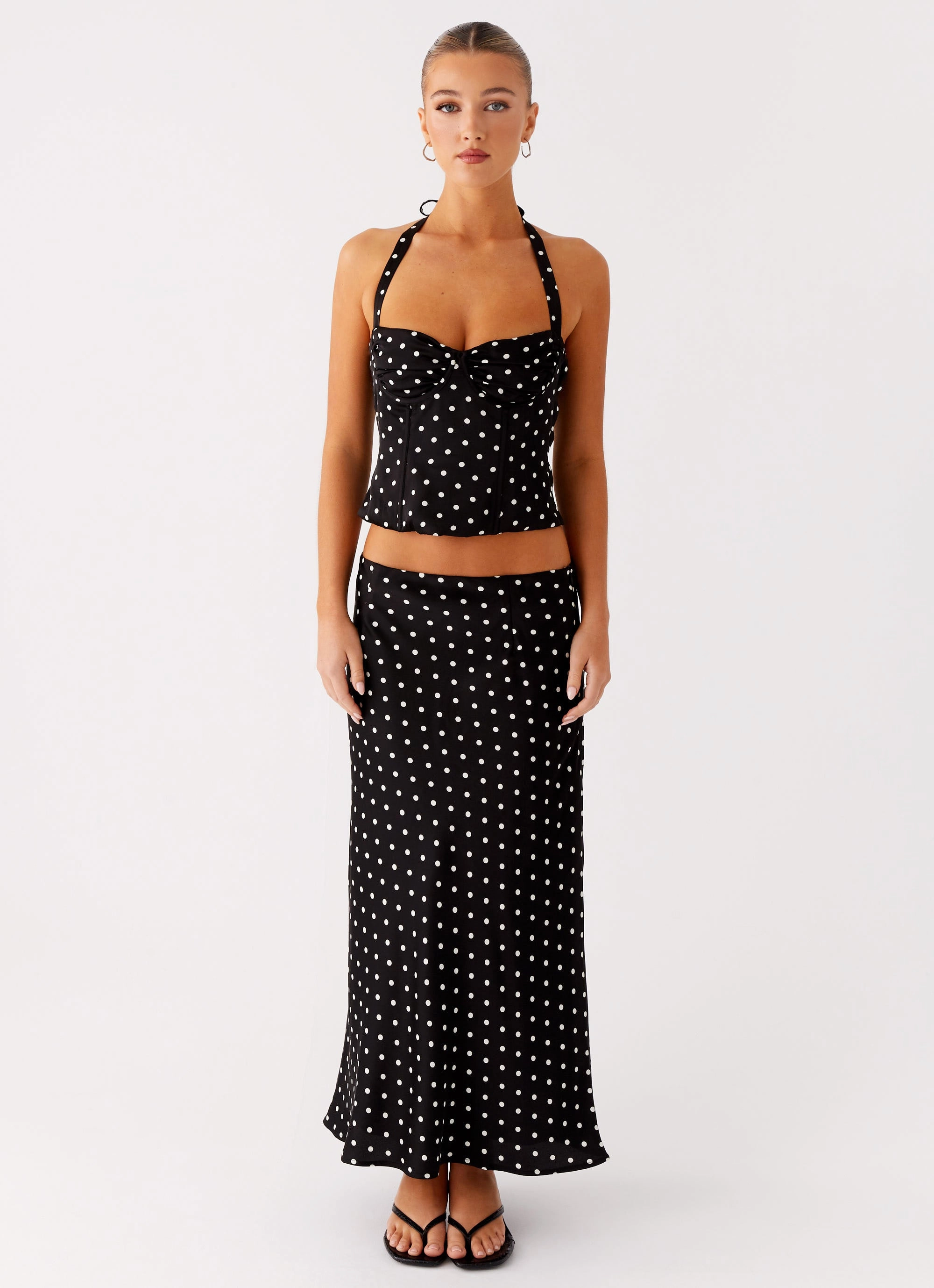 Breanne Top - Black Polka Dot