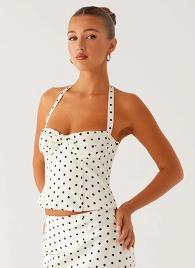 Breanne Top - White Polka Dot Breanne Top - White Polka Dot