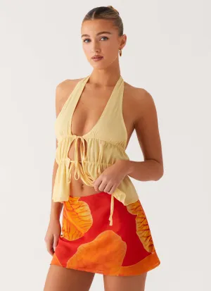 Breezy Palms Mini Skirt - Serene Orange Breezy Palms Mini Skirt - Serene Orange
