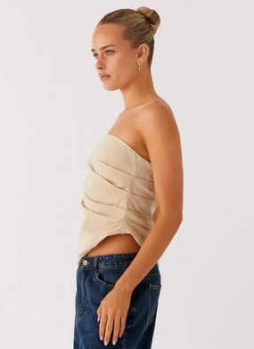 Briana Strapless Top - Tan Briana Strapless Top - Tan