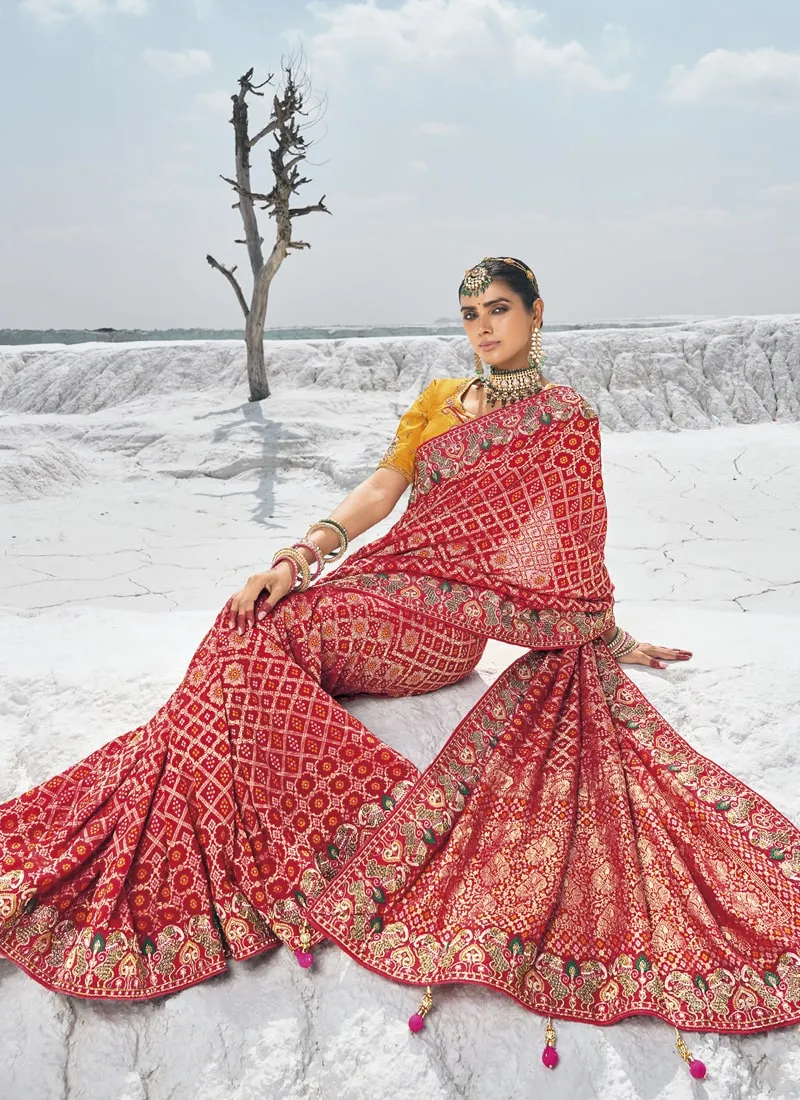 Bridal Georgette Bandani Patola Saree
