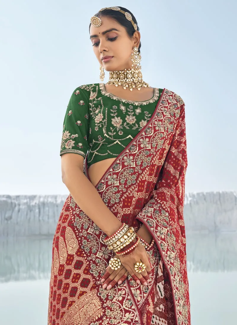 Bridal Georgette Bandani Patola Saree