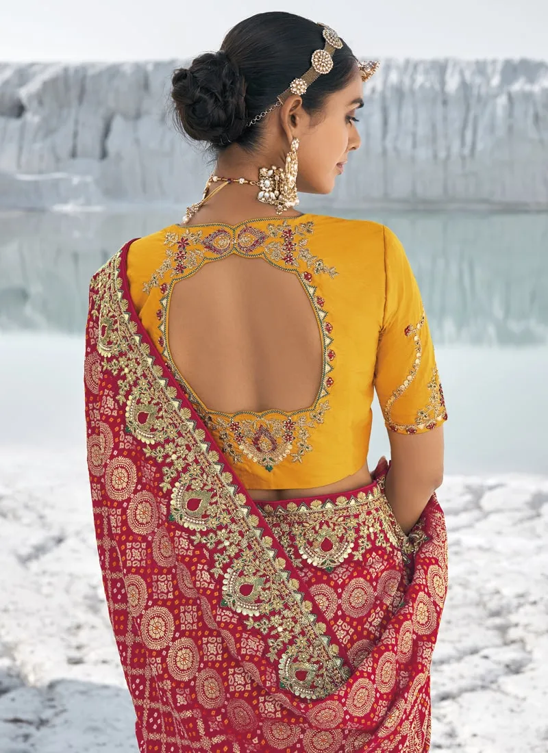 Bridal Georgette Bandani Patola Saree
