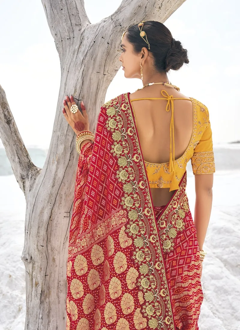Bridal Georgette Bandani Patola Saree