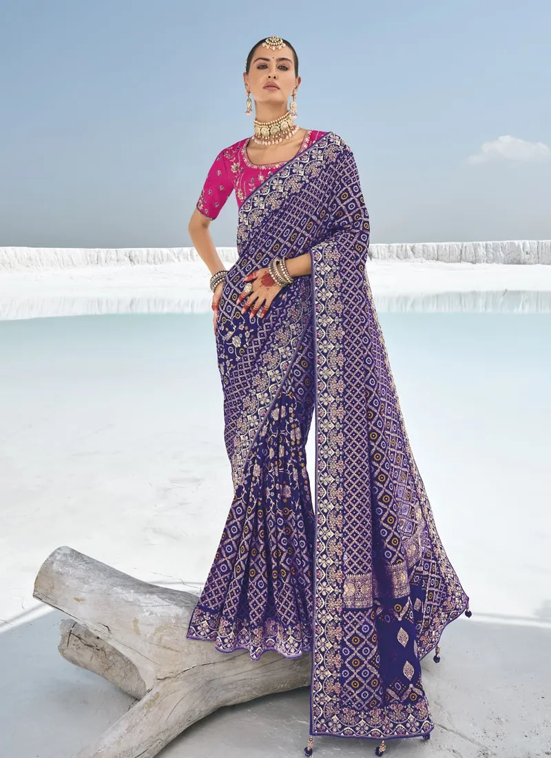 Bridal Georgette Bandani Patola Saree