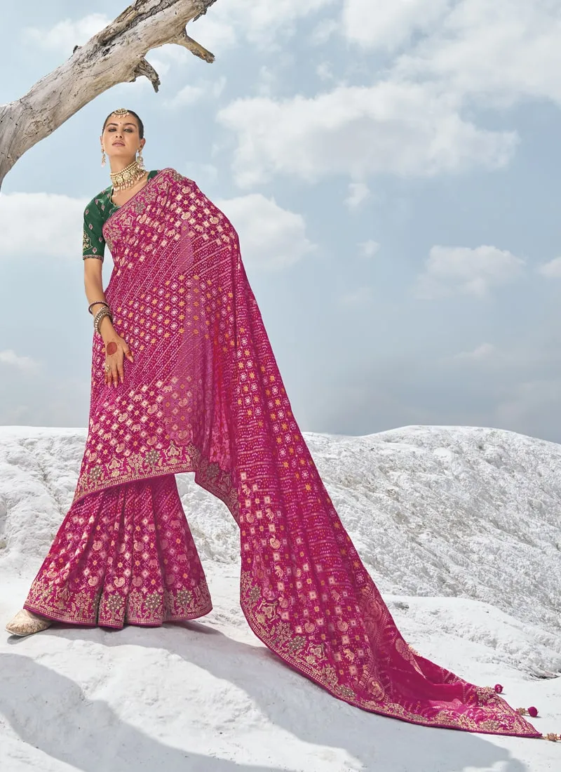 Bridal Georgette Bandani Patola Saree