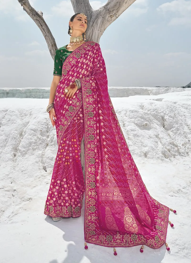 Bridal Georgette Bandani Patola Saree