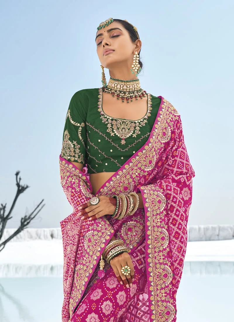 Bridal Georgette Bandani Patola Saree