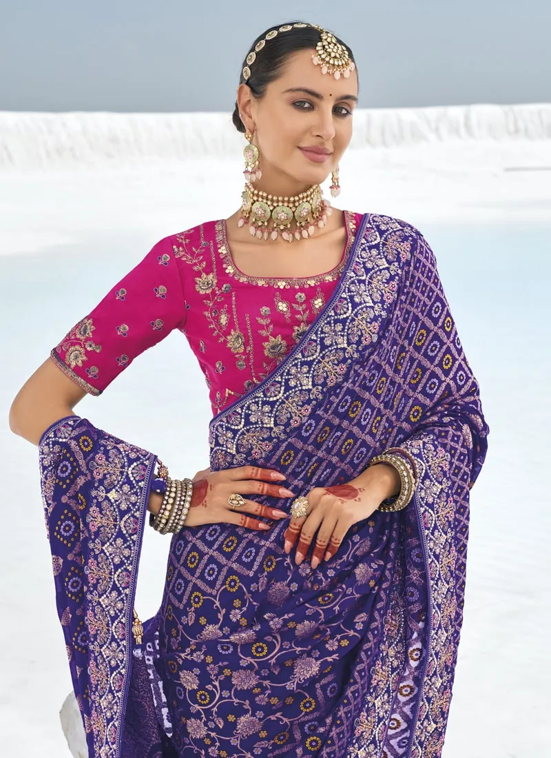 Bridal Georgette Bandani Patola Saree