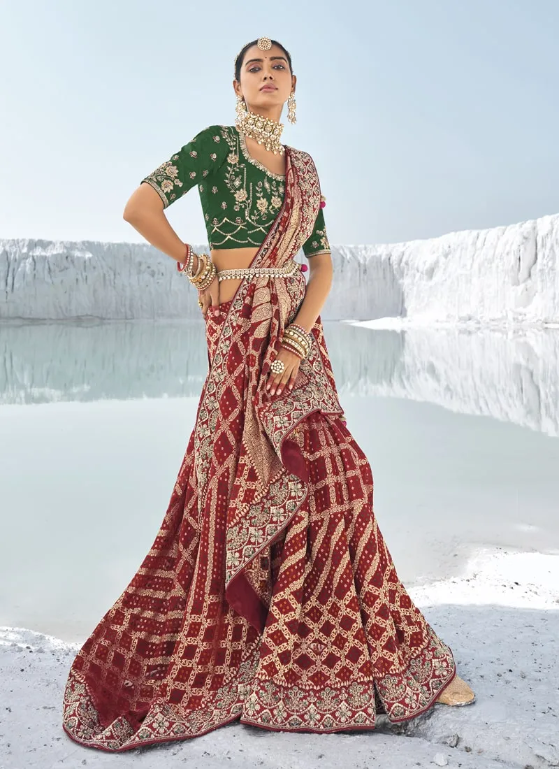 Bridal Georgette Bandani Patola Saree