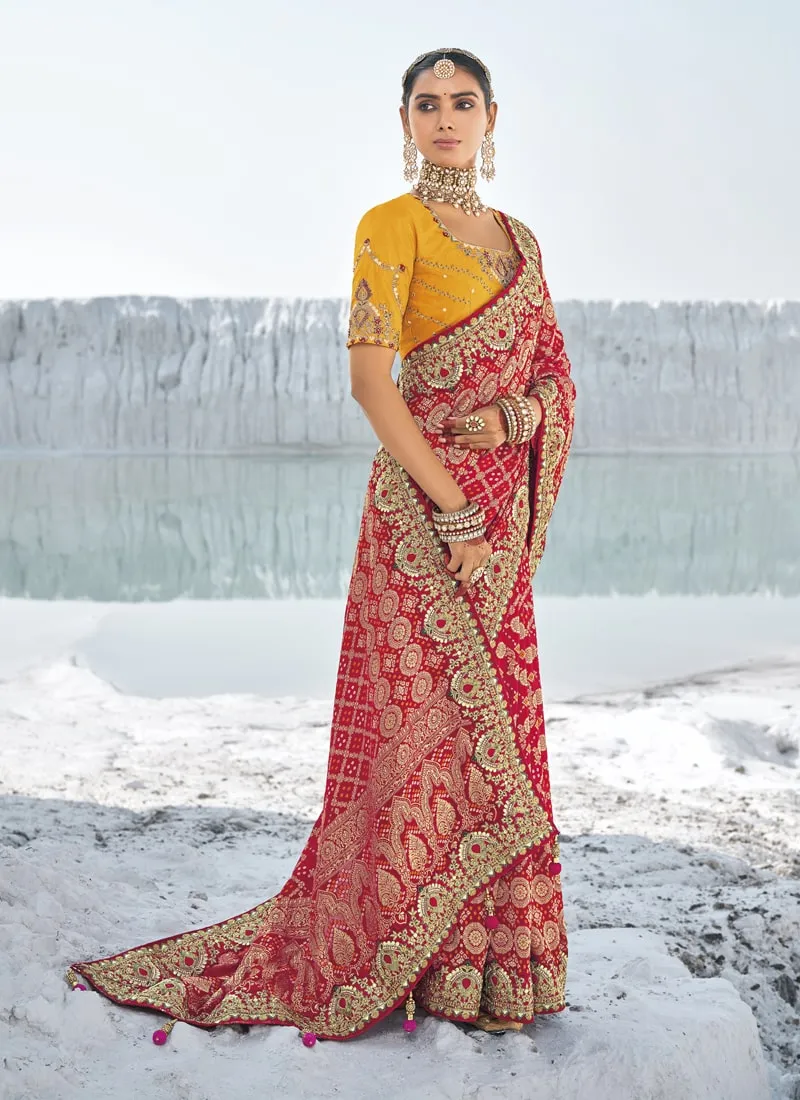 Bridal Georgette Bandani Patola Saree