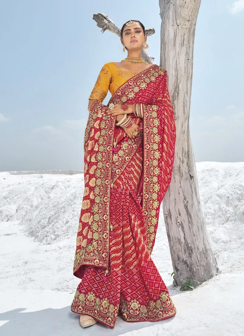 Bridal Georgette Bandani Patola Saree