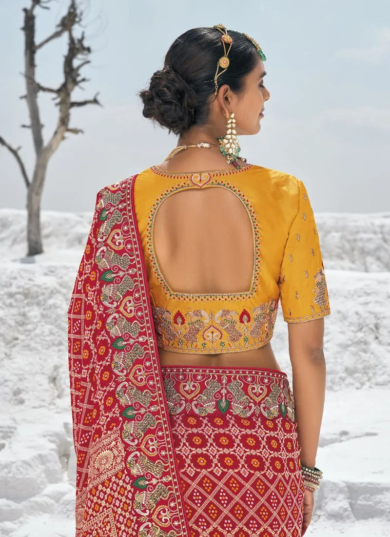 Bridal Georgette Bandani Patola Saree