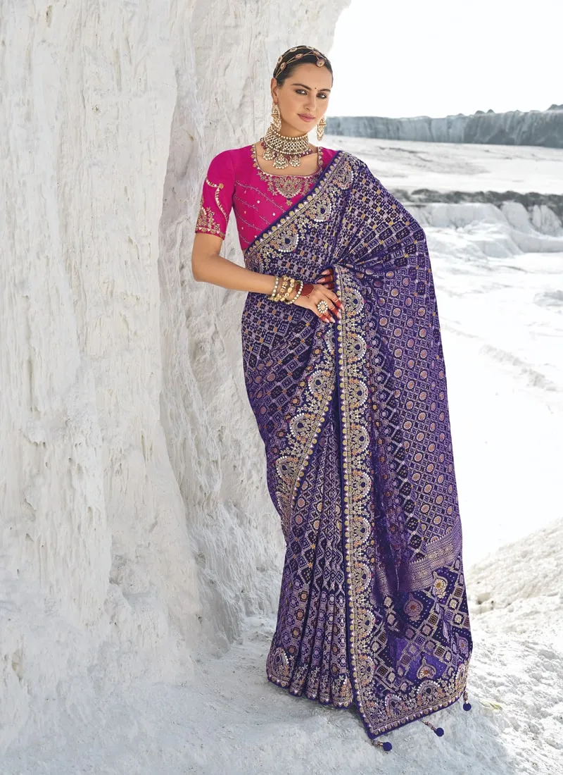 Bridal Georgette Bandani Patola Saree