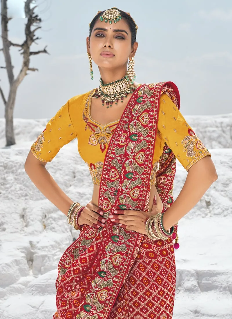 Bridal Georgette Bandani Patola Saree