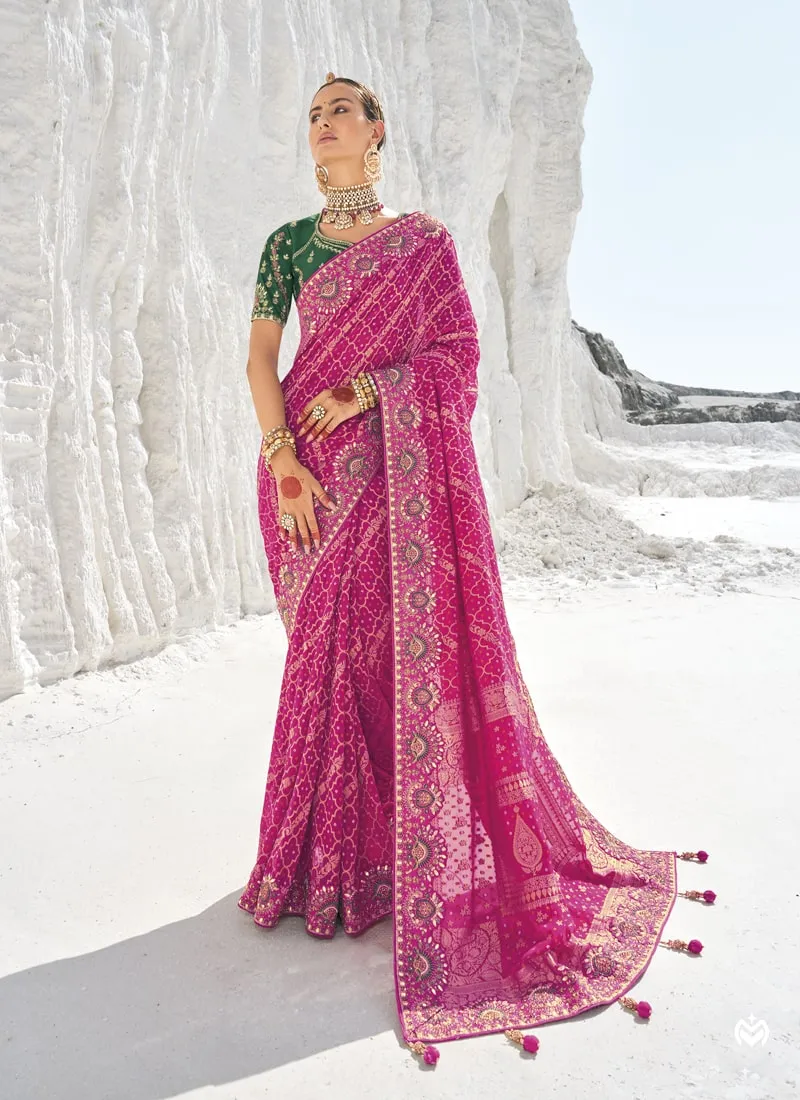 Bridal Georgette Bandani Patola Saree