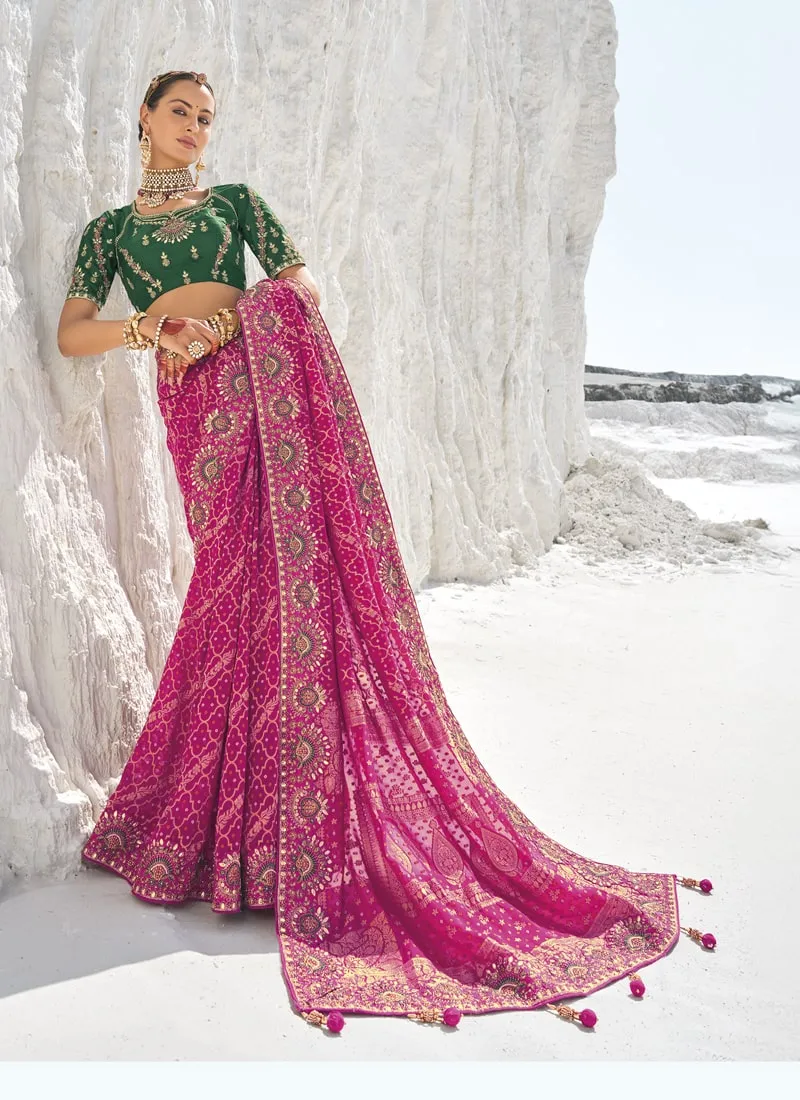 Bridal Georgette Bandani Patola Saree