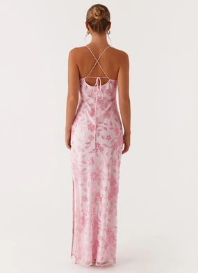 Bright Lights Beaded Maxi Dress - Pink Bright Lights Beaded Maxi Dress - Pink