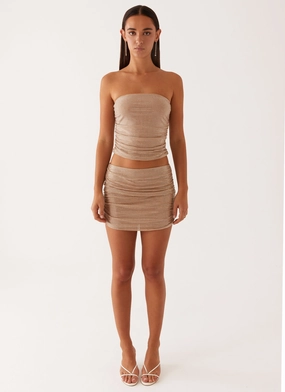 Brightside Rhinestone Mini Skirt - Silver Brightside Rhinestone Mini Skirt - Silver