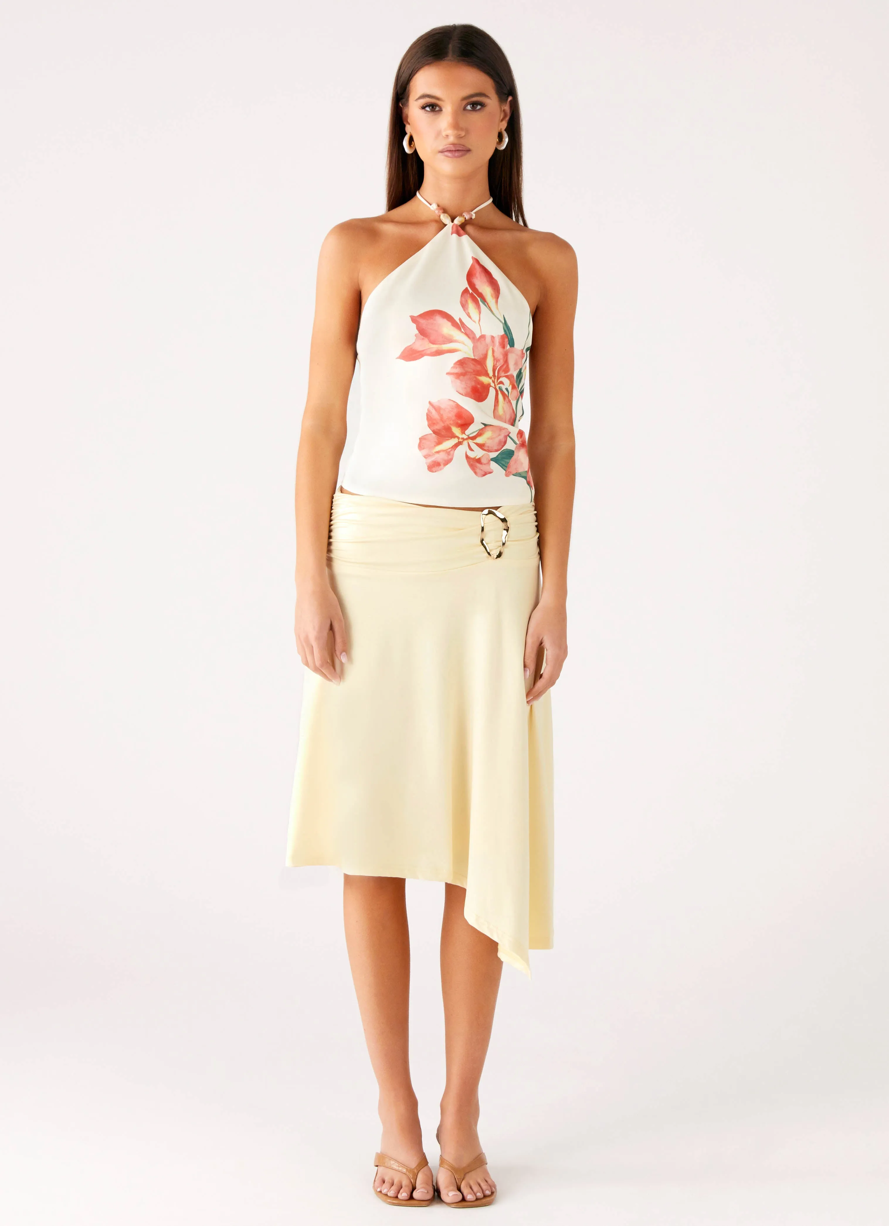 Brisa Midi Skirt - Butter