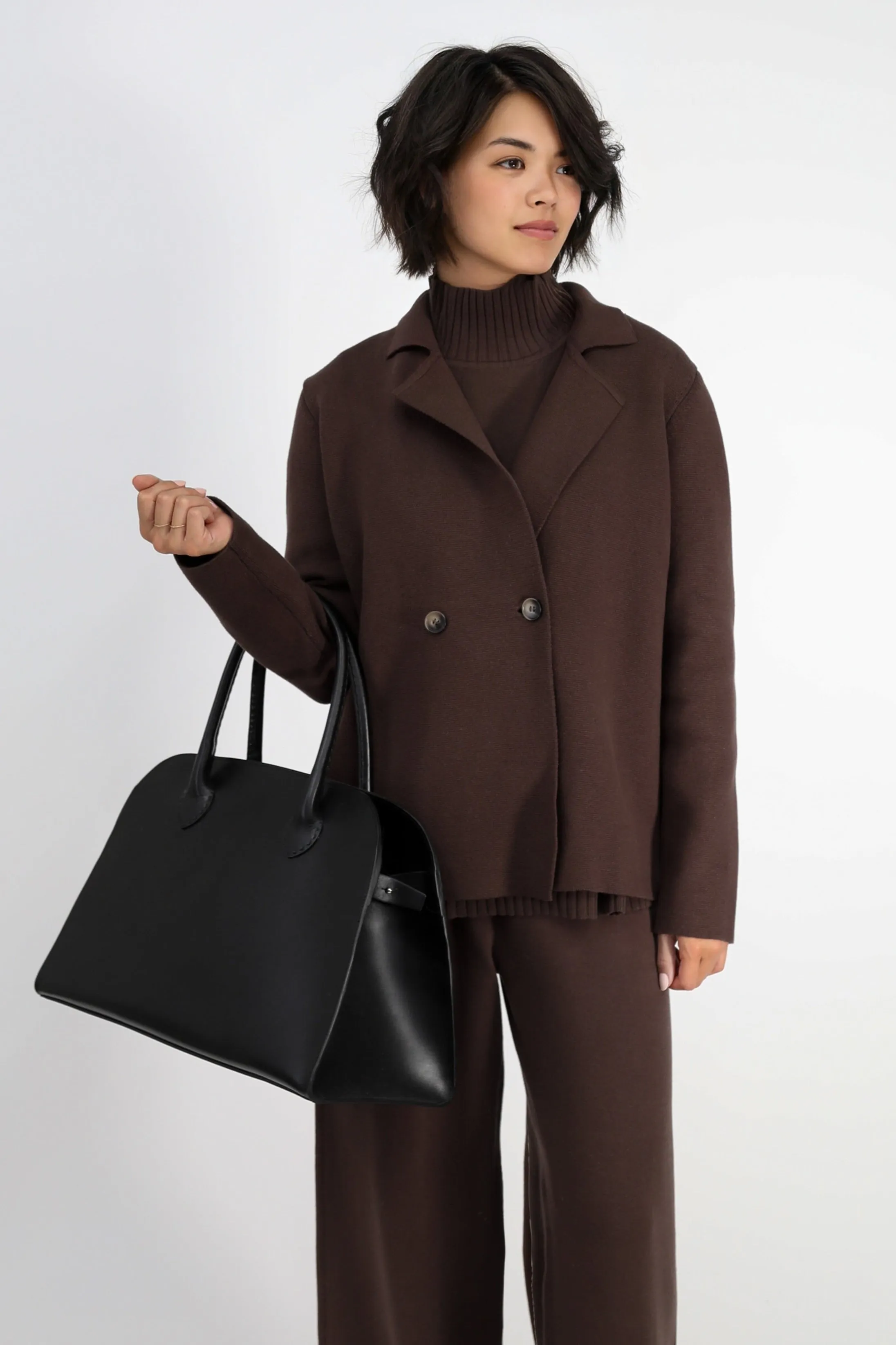 BRISIO DOUBLE BREASTED BLAZER IN ITALIAN COTTON