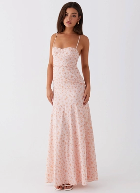 Britney Maxi Dress - Pink Ditsy Floral Britney Maxi Dress - Pink Ditsy Floral